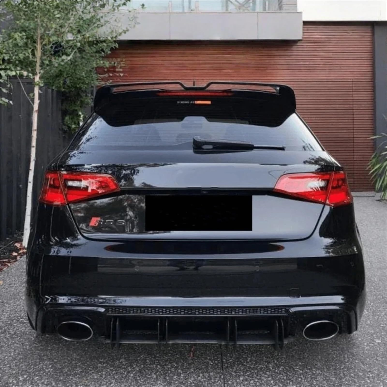 Spoiler i klapy w stylu Ottinger tylne skrzydło kompatybilne z Audi A3 S3 8V TFSI TDI 4DR Sportback 2013-2020 tylne skrzydło spojlera dachowego BodyKits Tuning(Gloss Black 1 Set)