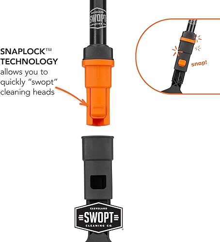 Miniatura 10 de SWOPT Cabezal de escobilla de goma combinada de 12 pulgadas, hoja con almohadilla de microfibra desmontable, intercambiable con todos los productos