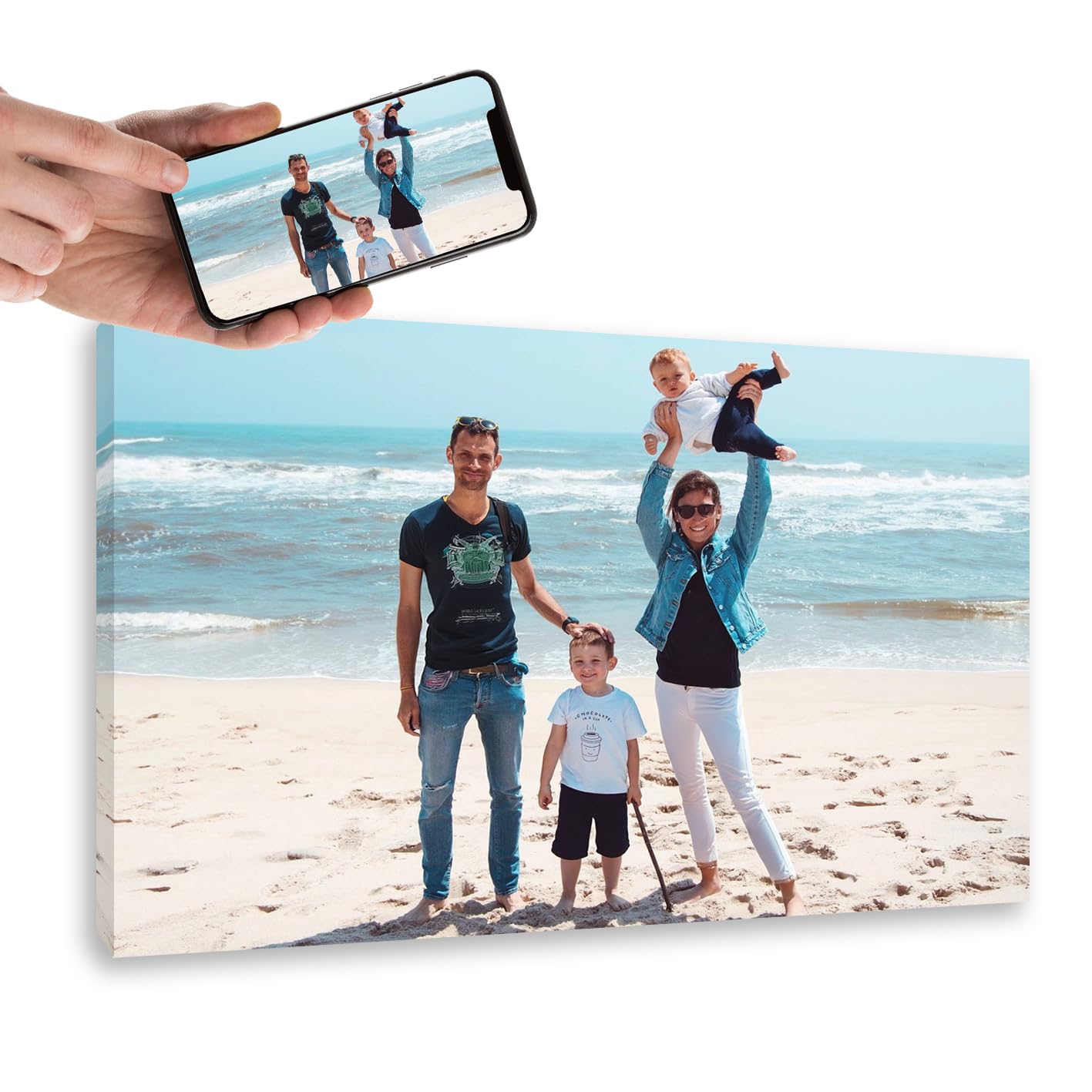 OOPS Cuadro personalizado con tu foto - Lienzo impreso con foto en BASTIDOR 35mm DE GROSOR (30x20, Solo cuadro)