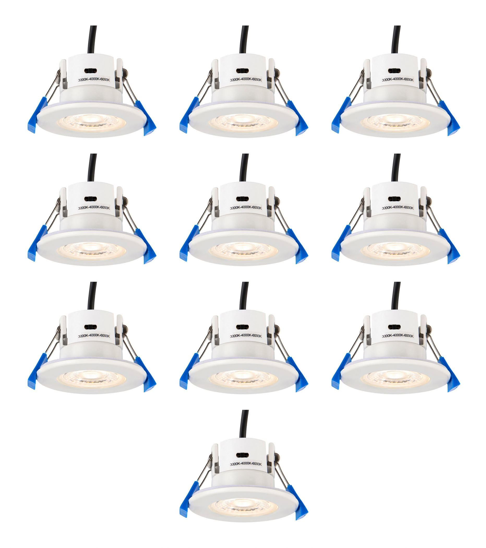 Pack Of 10 x Downlight White ShieldECO CCT Fixed Matt 3000K 4000K 6000K IP65