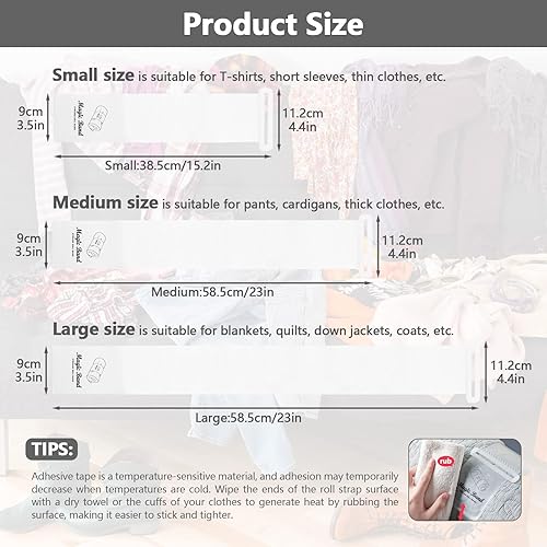 Miniatura 2 de Organizador de armario, cinturón de almacenamiento, autoadhesivo, duradero, de PVC, para apilar, para ropa plegada, para el hogar, camisas,