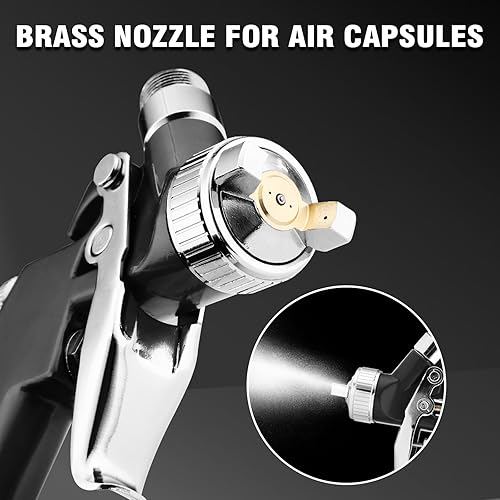 Miniatura 2 de Mini HVLP Pistola pulverizadora de aire en kit, con boquillas de 0.8mm y 1.0mm y taza de 125cc, pequeño pulverizador de pintura automotriz, pistolas