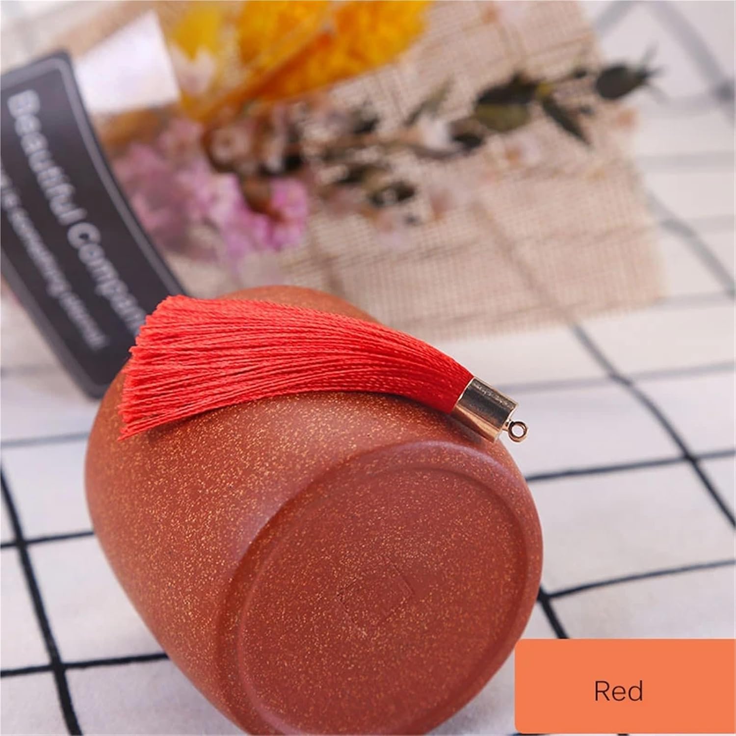 Bookmark Tassels 100/200pcs 6cm Small Tassel Fringe Pendant DIY Crafts Earring Jewelry Curtain Car Hang Trim Gift Box Decor Material(Red,200pcs)
