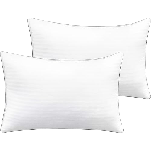 FLXXIE 2 Pack Standard Cotton Down Alternative Bed Pillows, Soft Sleeping Pillows, 20" x 26"
