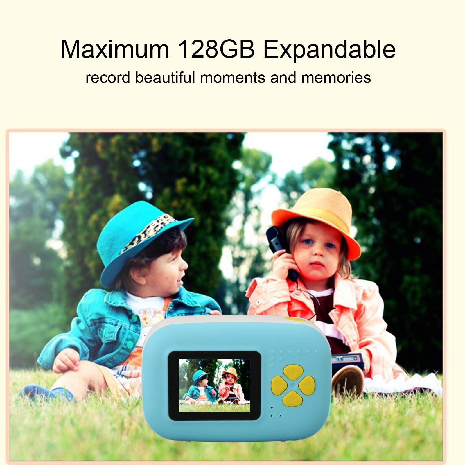 Fotocamera a Stampa Istantanea da 16 MP, Fotocamera Digitale con Schermo HD da 2 Pollici, Ricarica USB, Video 1080P, Fotocamera per Bambini con Cordino per Rotoli di Carta