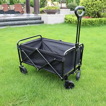 Shopping Trolley on Wheels 100L, Foldable Festival Trolley Heavy Duty 330lbs Camping Beach Garden Wagon Cart with Adjustable Handle for Kids to Sit Fishing Shopping Pull Along Trolly
