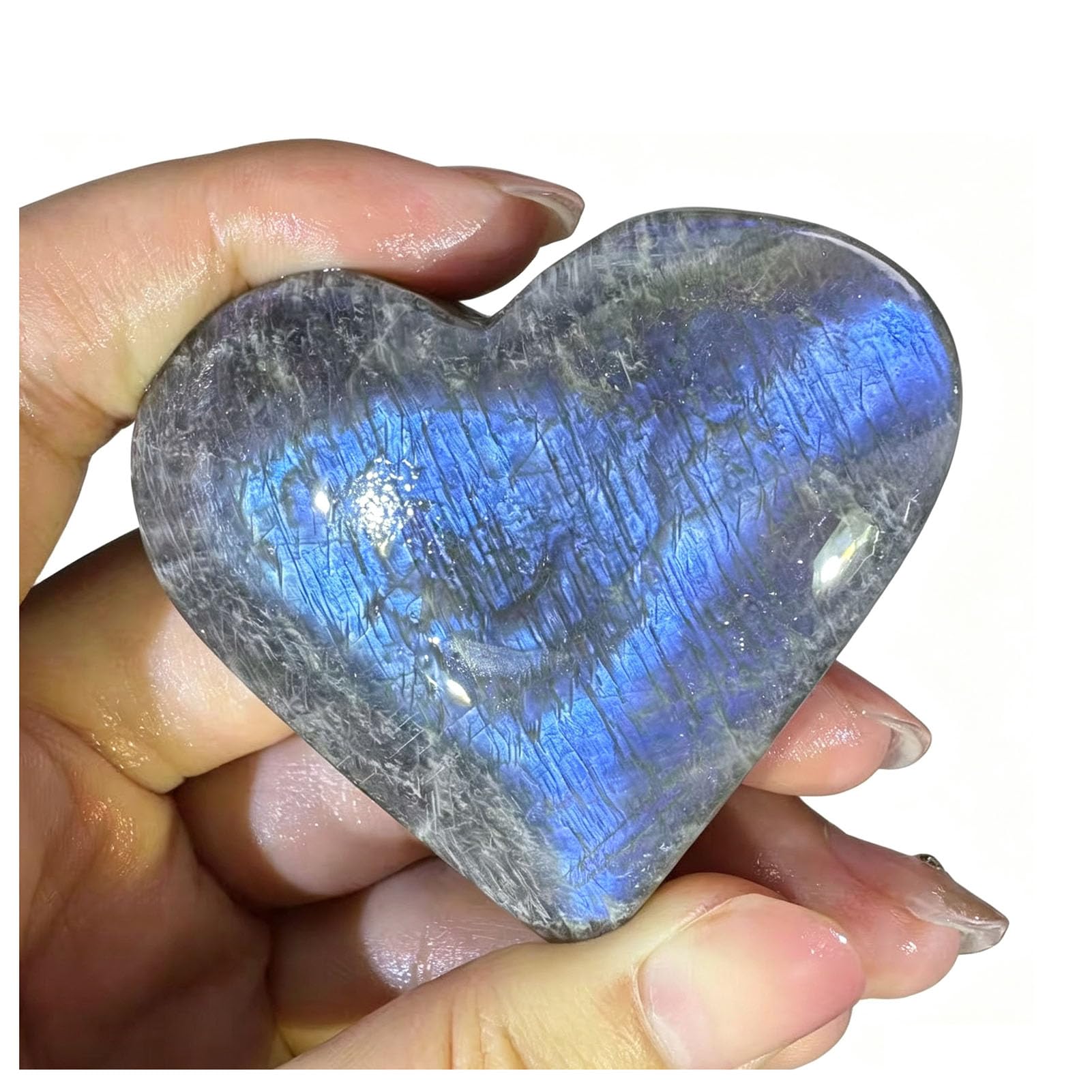 Natürlicher handpolierter Labradorit-Edelstein in Herzform
