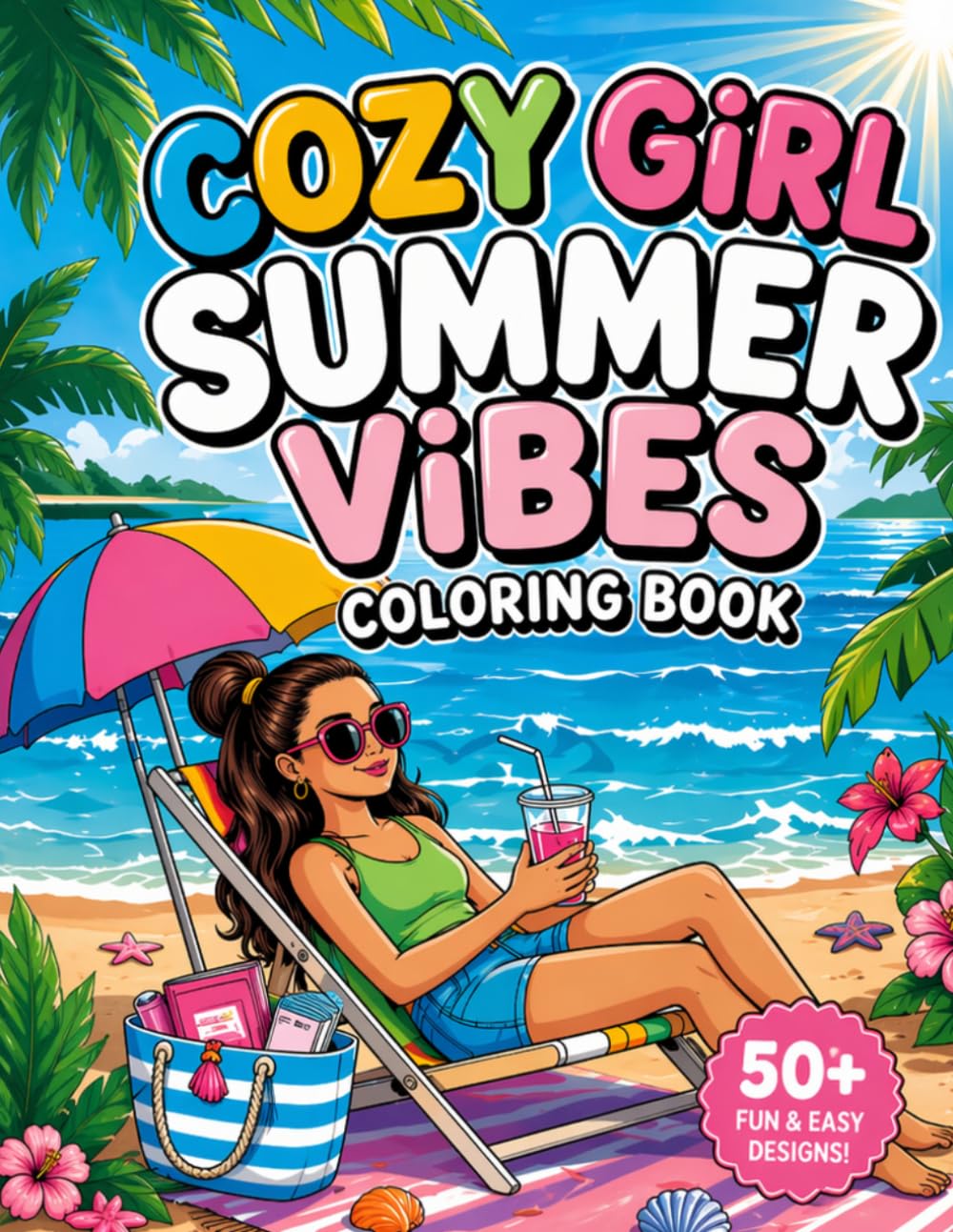 Cozy Summer Girl: Relaxing Aesthetic Coloring Book for Calm Moments and Creative Escape
