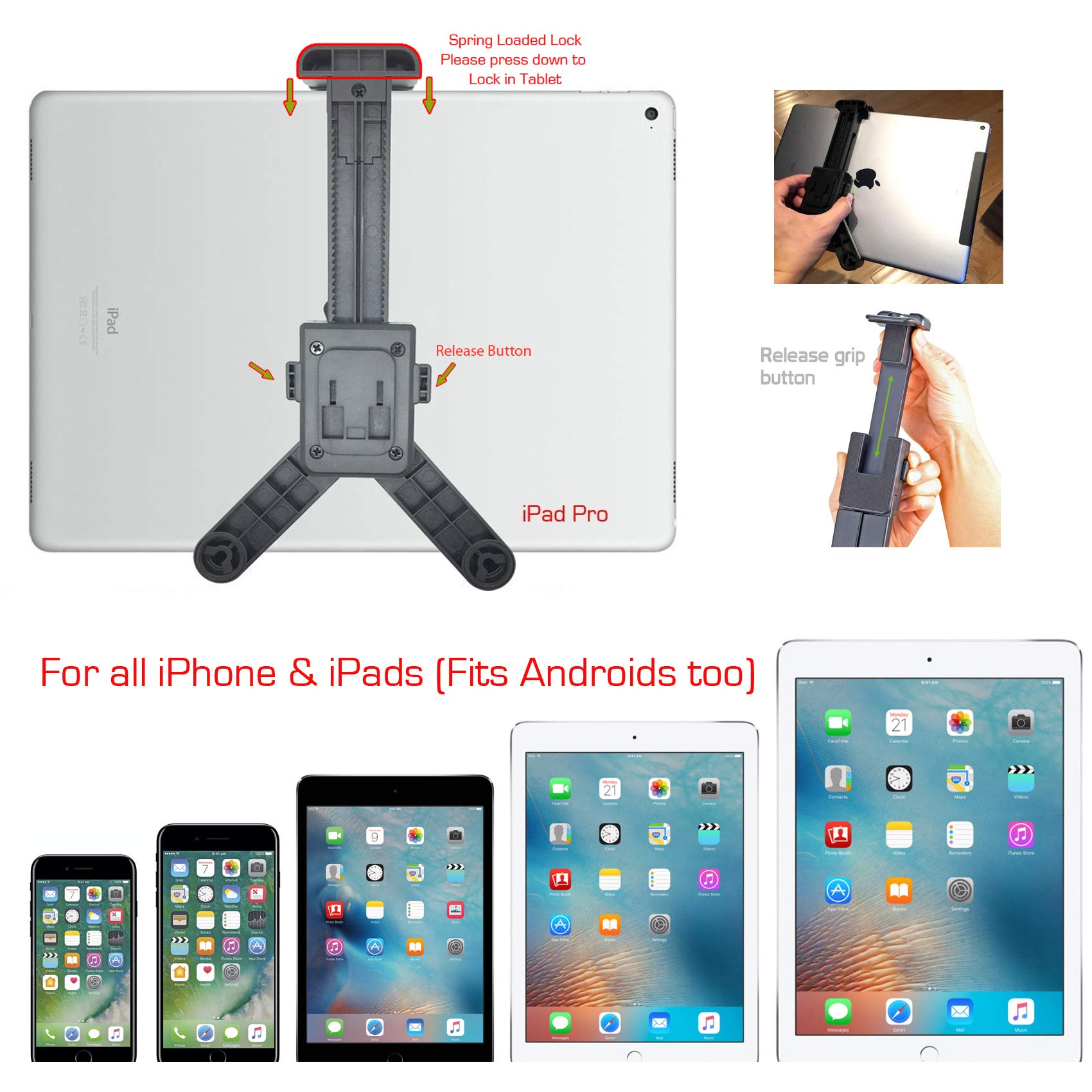 Long Neck Car Cup Holder Mount For Tablets & Phones