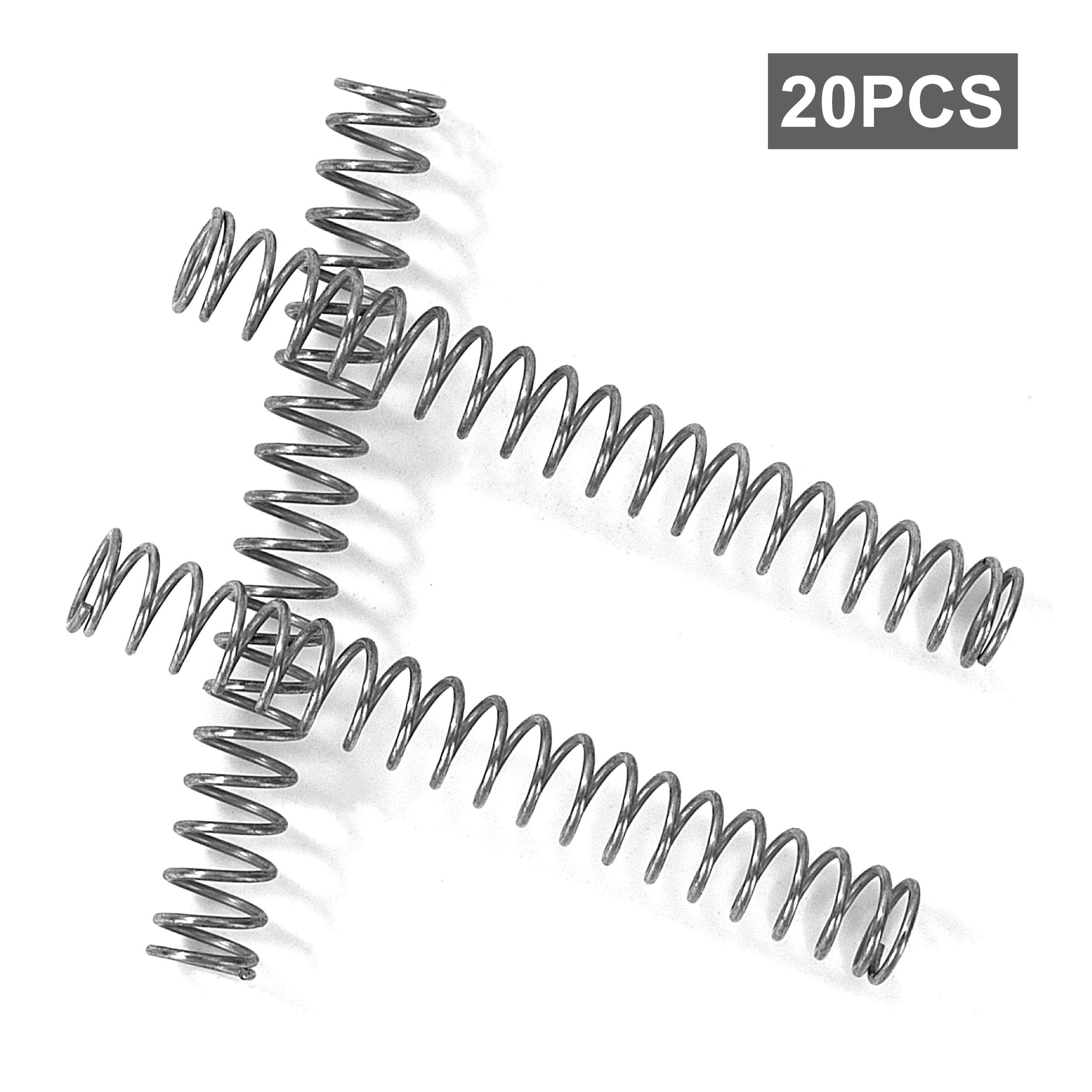 Muelles de Compresión de Acero Inoxidable Resorte 30mm Diámetro Alambre 0,4mm Diámetro Exterior 4mm Fuerza 0,54kg 20 Piezas