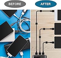 Vista 6 de LinkDocs 30 clips adhesivos para cables, clips de alambre para gestión de cables, abrazaderas de sujeción de cables para automóvil, oficina y hogar