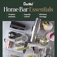 Vista 7 de Barillio Black Bartender Kit - Stainless-Steel Cocktail Shaker Set w/Black Bamboo Stand - Mixology Bar Tools w/Drink Shaker, Mixer and Muddler for