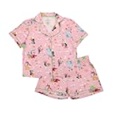 Disney Princesses Women’s Notch Collar Button-Down Shirt and Shorts Sleepwear Set