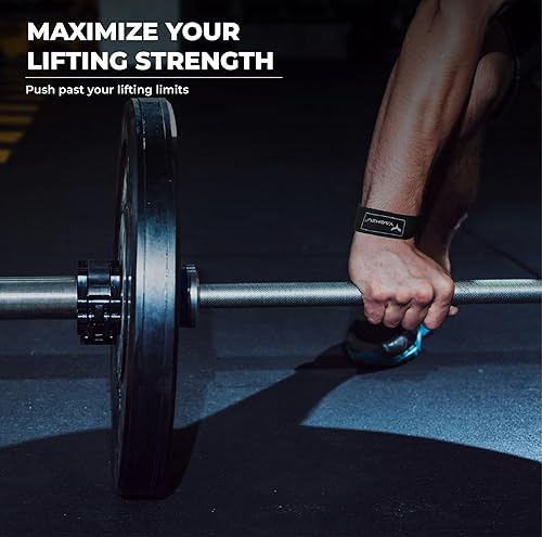 Miniatura 4 de Lifting Straps for Weightlifting, Bodybuilding, Powerlifting, Strength Training, & Deadlifts - Padded Neoprene 21 inch Cotton Lifting Wrist Straps,