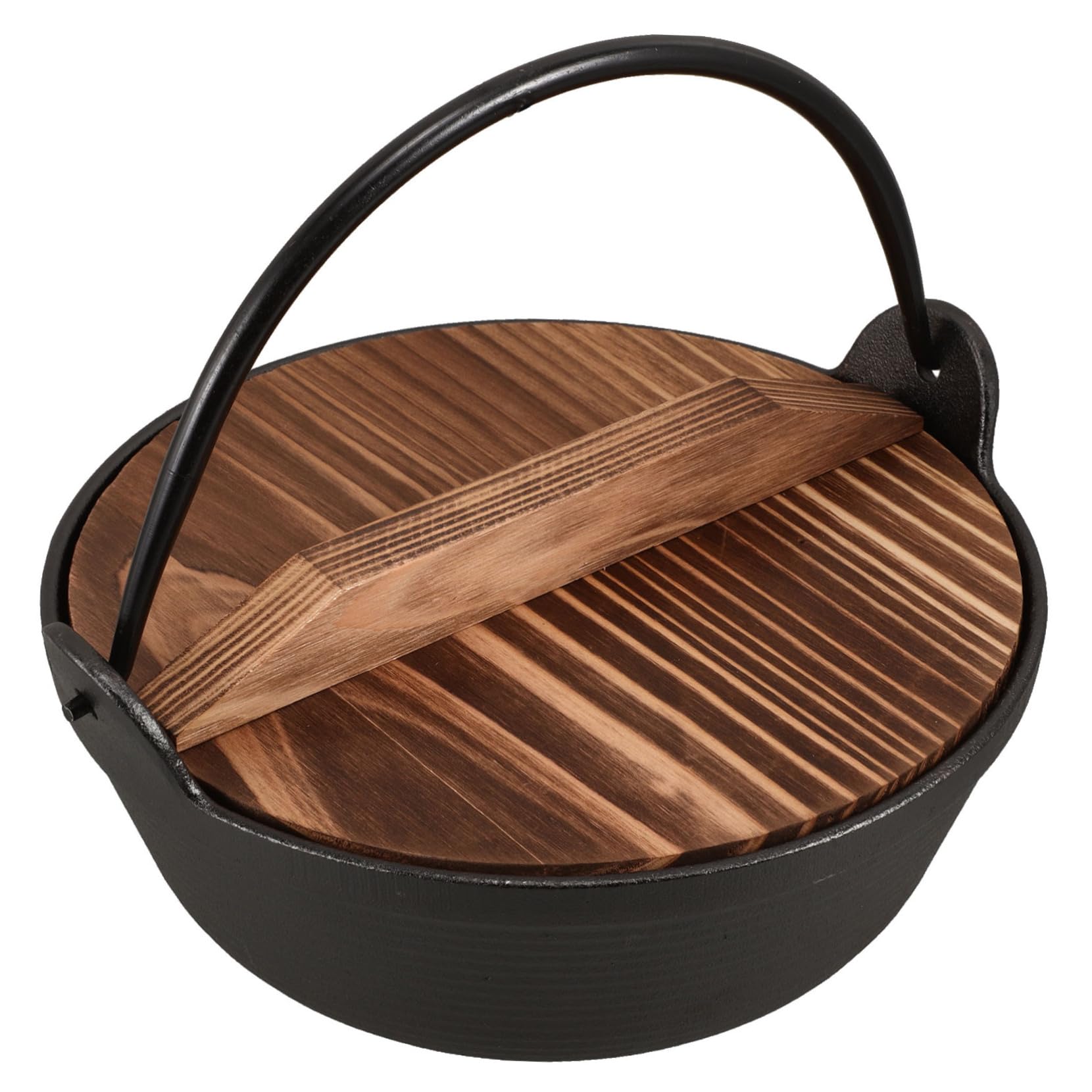 Gogogmee Hanging Cast Iron Soup Pot Japanese Cooking Pot Heavy Duty Camping Cookware