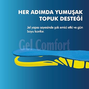 GC14 | Yumuşak Jel, Rahat, Konfor, Günlük ve Spor Ayakkabılar İçin Ortopedik Destekli İç Tabanlık
