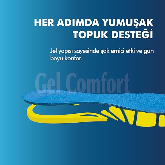GC14 | Yumuşak Jel, Rahat, Konfor, Günlük ve Spor Ayakkabılar İçin Ortopedik Destekli İç Tabanlık