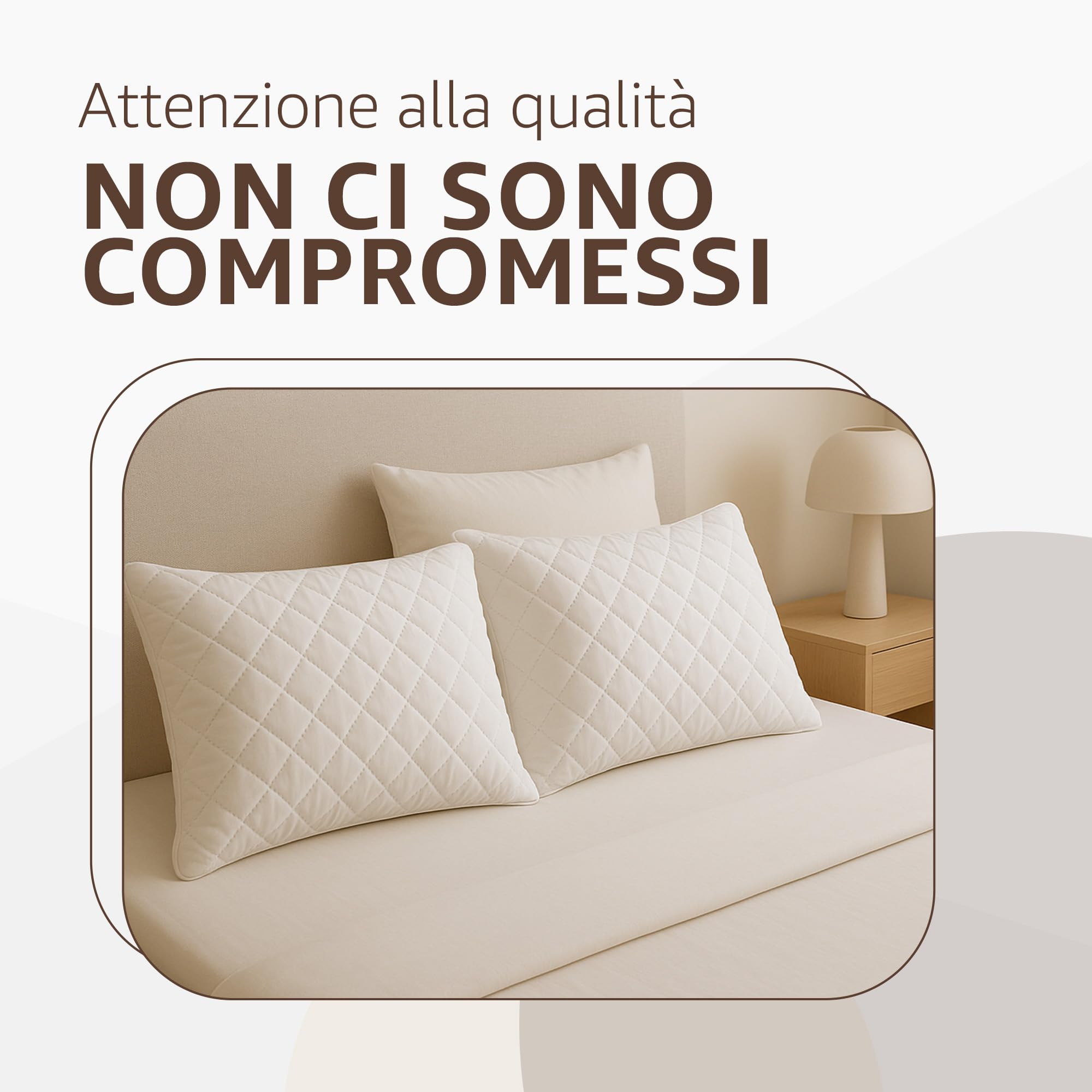 SONIT - Set 4 Copricuscini Trapuntati con Cerniera 50x80 cm, Federe Copriguanciale Antiacaro Anallergiche, Protezione Cuscino Letto con Zip Invisibile, Copricuscino Traspirante Lavabile