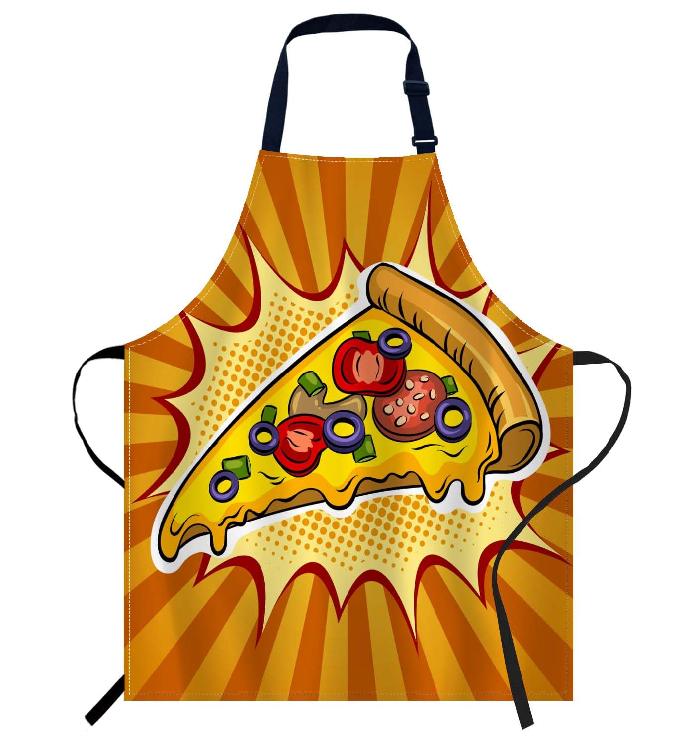 Smooffly Pizza Apron - Chefs Apron for Men & Women, Kitchen & BBQ Bibs, 27x31 Inch