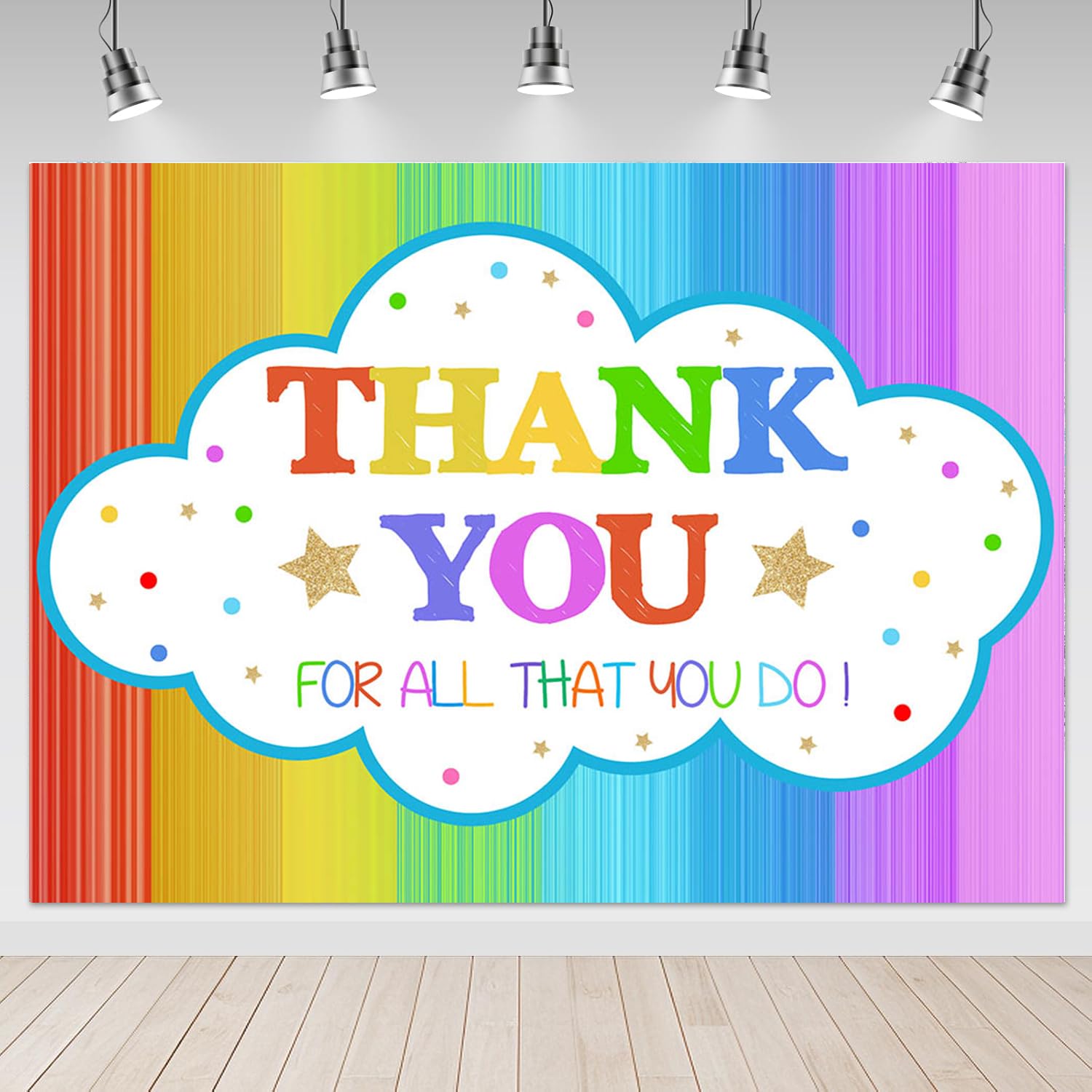 Mocsicka 7x5ft Thank You Backdrop Thanks for All You do Colorful Photo Backdrops Staff Teachers Professors Doctors Banner National Nurses Day Happy Retirement Party Photography Background