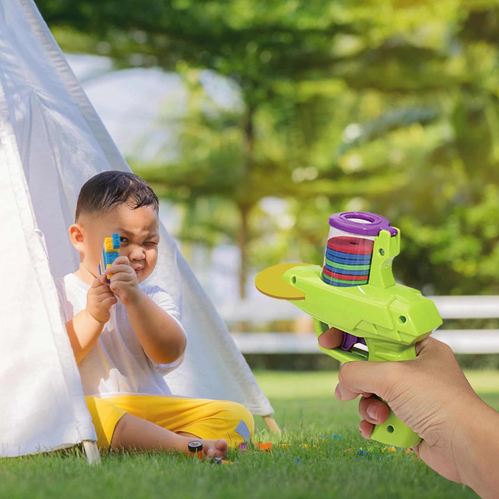 2 pcs de lanceurs de Frisbee en Mousse Peuvent être utilisés pour Lancer des disques et Autres idéal comme Cadeau d'anniversaire ou de Pâques pour Les Jeux en Plein air