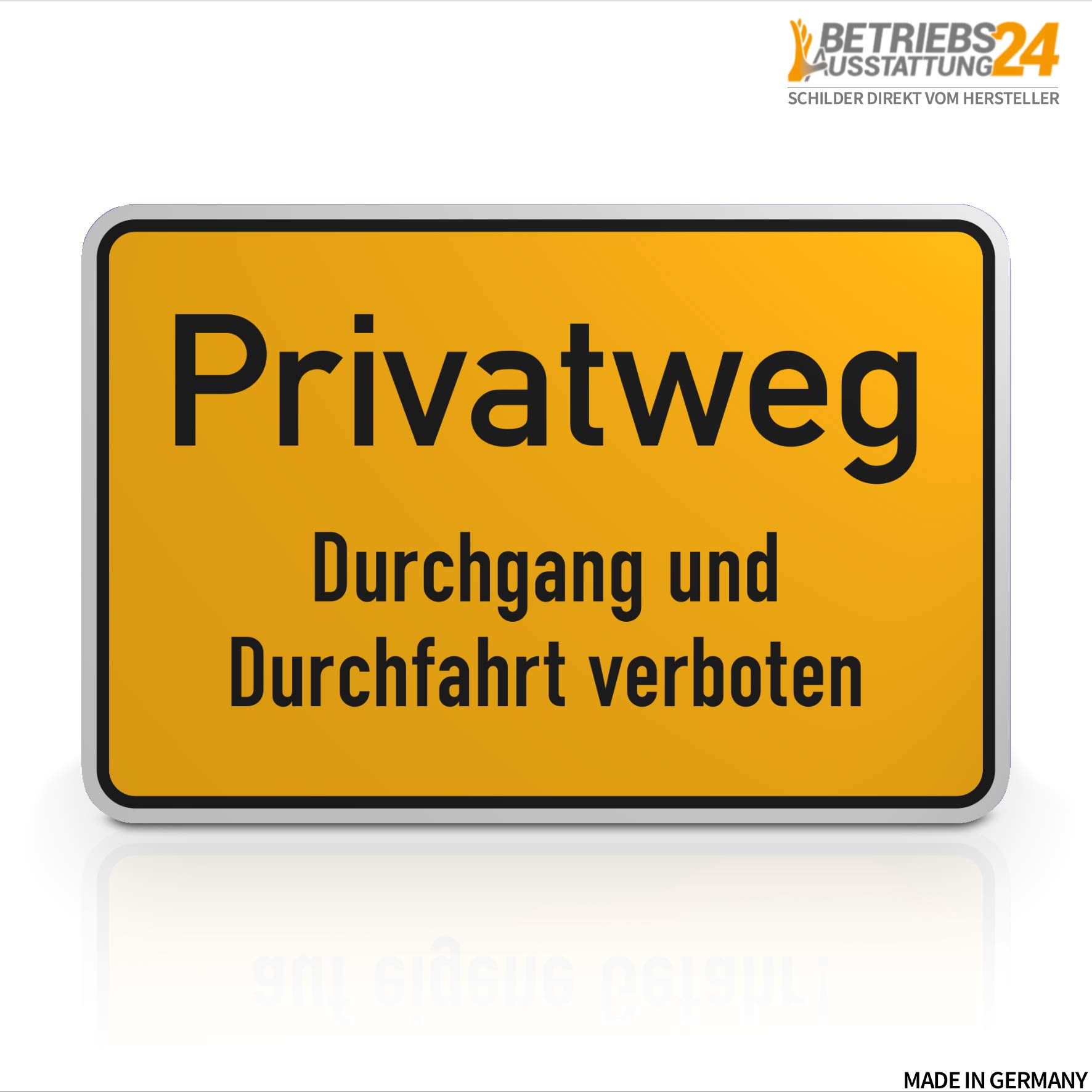Alu-Verbundschild "Privatweg" – 30x20 Cm, Witterungsbeständig | Für Durchgang & Durchfahrt, Selbst Montieren, Made In Germany