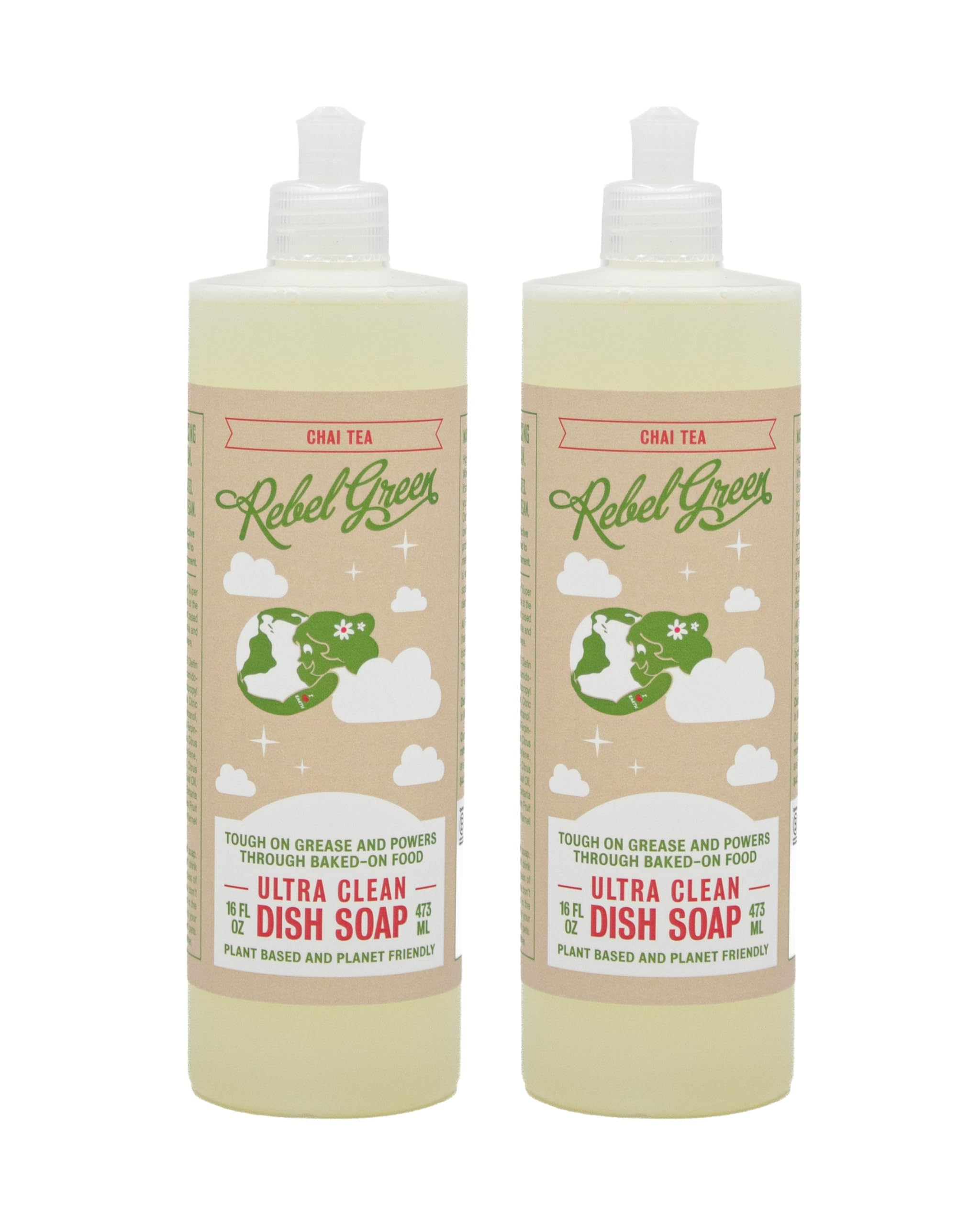 Super Deluxe Dish Soap - Natural Dishwashing Soap - Liquid Dish Detergent - Sustainable Dish Liquid Scented with Chai Tea - (16 oz Bottles, 2 Pack)