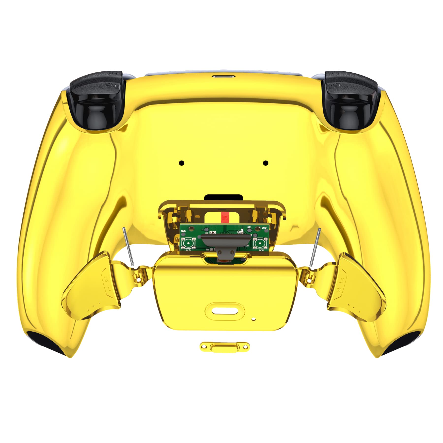 eXtremeRate Programable Rise 2.0 Remap Kit para ps5 Mando BDM-010&BDM-020 Actualización Board & Carcasa Trasera Diseñada & Botones Traseros Accesorios para ps5 Control-NO Incluye Mando(Dorado Cromo)