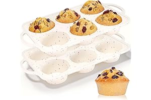 CAKETIME Jumbo Silicone Muffin Pan, 2-Pack Confetti