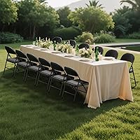 Vista 7 de 6 Pack Black Folding Chairs with Padded Cushion for Outside, Portable Stackable Commercial Metal Foldable Chairs with Steel Frame for Party Home