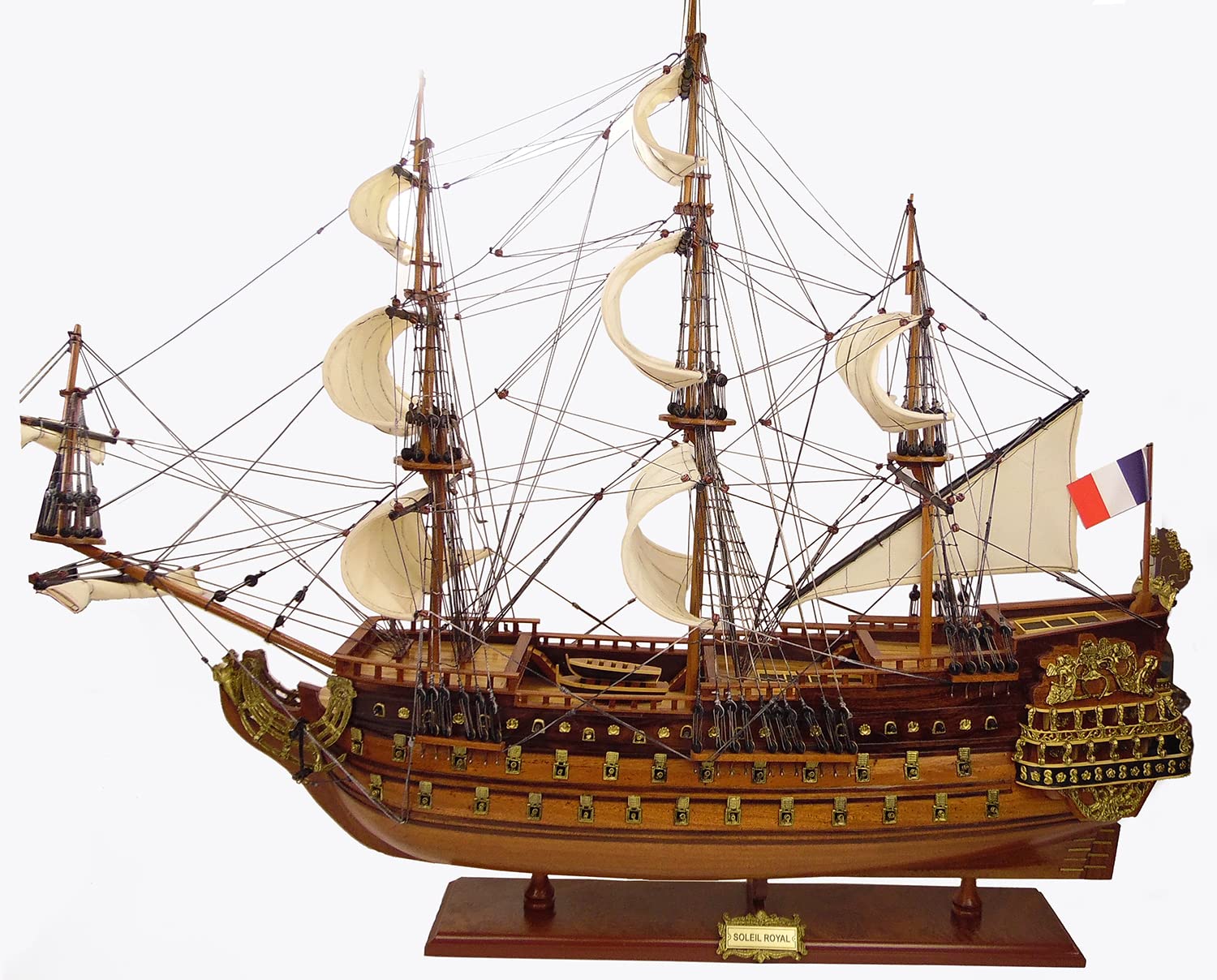 Schiffsmodell Soleil Royal │ Modellschiff │Segelschiff │ Premium-Modell │90cm Länge - 80cm Höhe (Soleil Royal)