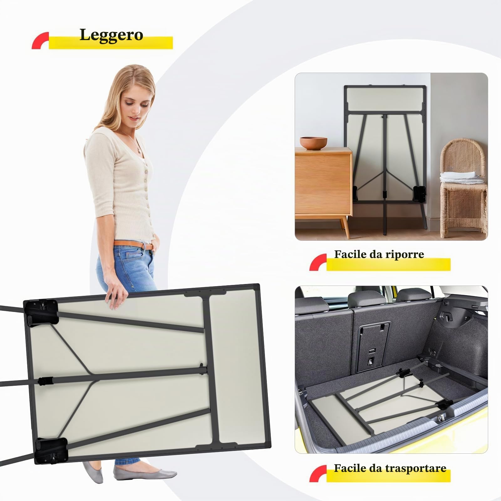 maxtek Lavagna Bianca Magnetica con Cavalletto, 90 x 60 cm Lavagna Cancellabile, Alluminio Supporto, Altezza Regolabile, per Ufficio o Insegnamento a Casa e in Aula