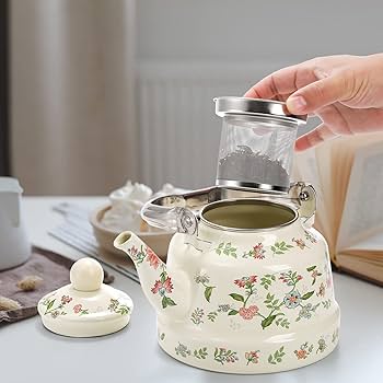 Amazon.com: Jucoan 1.8 Quart Vintage Enamel Stovetop Tea