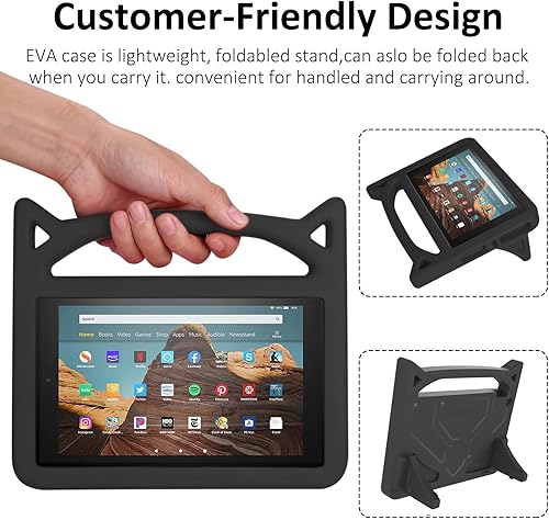 Miniatura 10 de SHREBORN - Funda para tablet infantil HD 10 (975 generación, versiones 201920172015) - SHREBORN apta para niños Funda ligera a prueba de golpes con