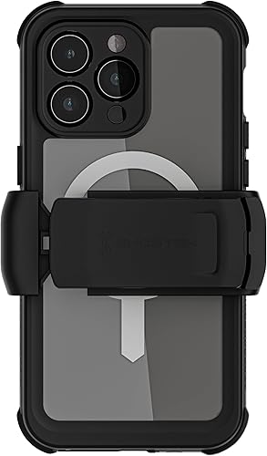 Ghostek Funda impermeable náutica para Apple iPhone 15 Pro Max con clip para cinturón, protector de pantalla y cámara, compatible con MagSafe,