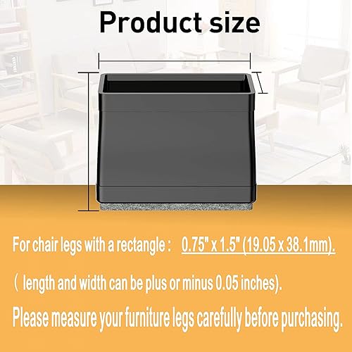 Miniatura 16 de 24 protectores de patas de silla para suelos de madera dura, almohadillas de fieltro de silicona para muebles, fundas de patas de mesa de movimiento