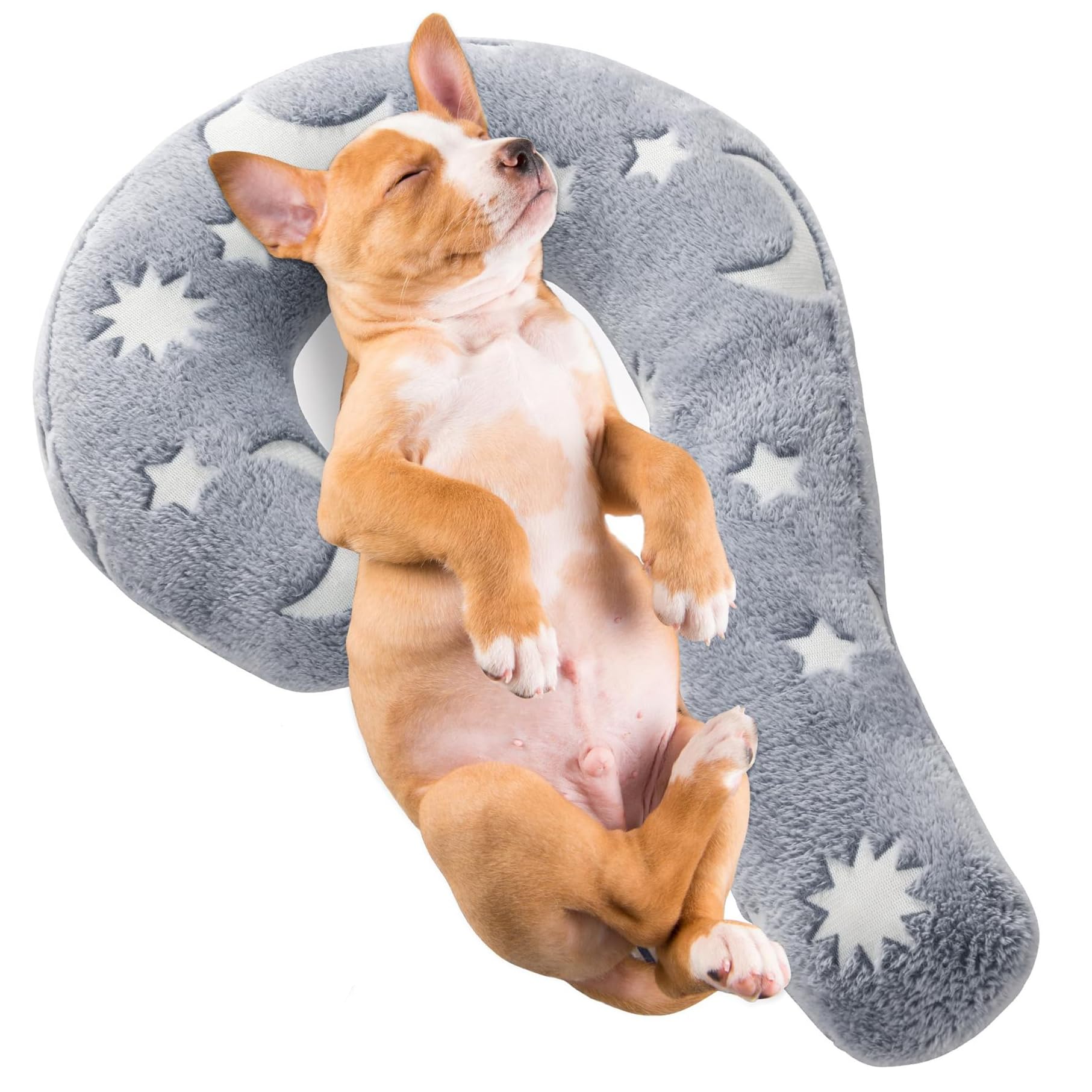 Hunde Beruhigungskissen für Hunde und Katzen,60 * 40cm,Flauschiges weiches Schlafpolster gemütliches Bettkissen,Glow-in-the-Dark-Effekt,Welpenkätzchen tolles Geschenk,waschbar (grau)