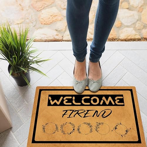 Miniatura 9 de Divertido tapete de bienvenida para puerta delantera, entrada interior, con texto en inglés "Welcome Hope You Brought Whiskey", tapete personalizado