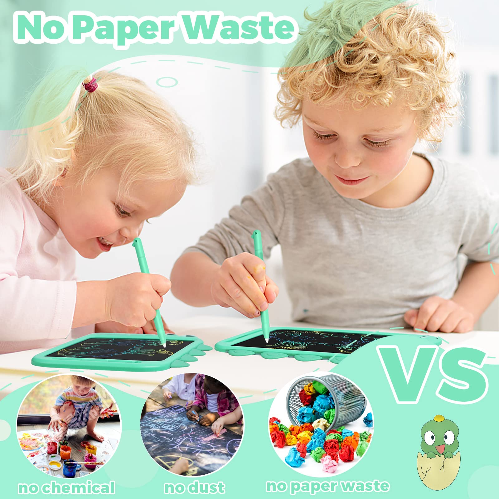 NOBES Regalo Giochi Bambini 2 3 4 5 6 7 8 Anni, Tavoletta Grafica Bambini LCD Scrittura 10 Pollice Giocattoli Educativi, Lavagna Magnetica per Bambini Regali Giochi 3 4 5 6 anni Ragazz Natale (Verde)