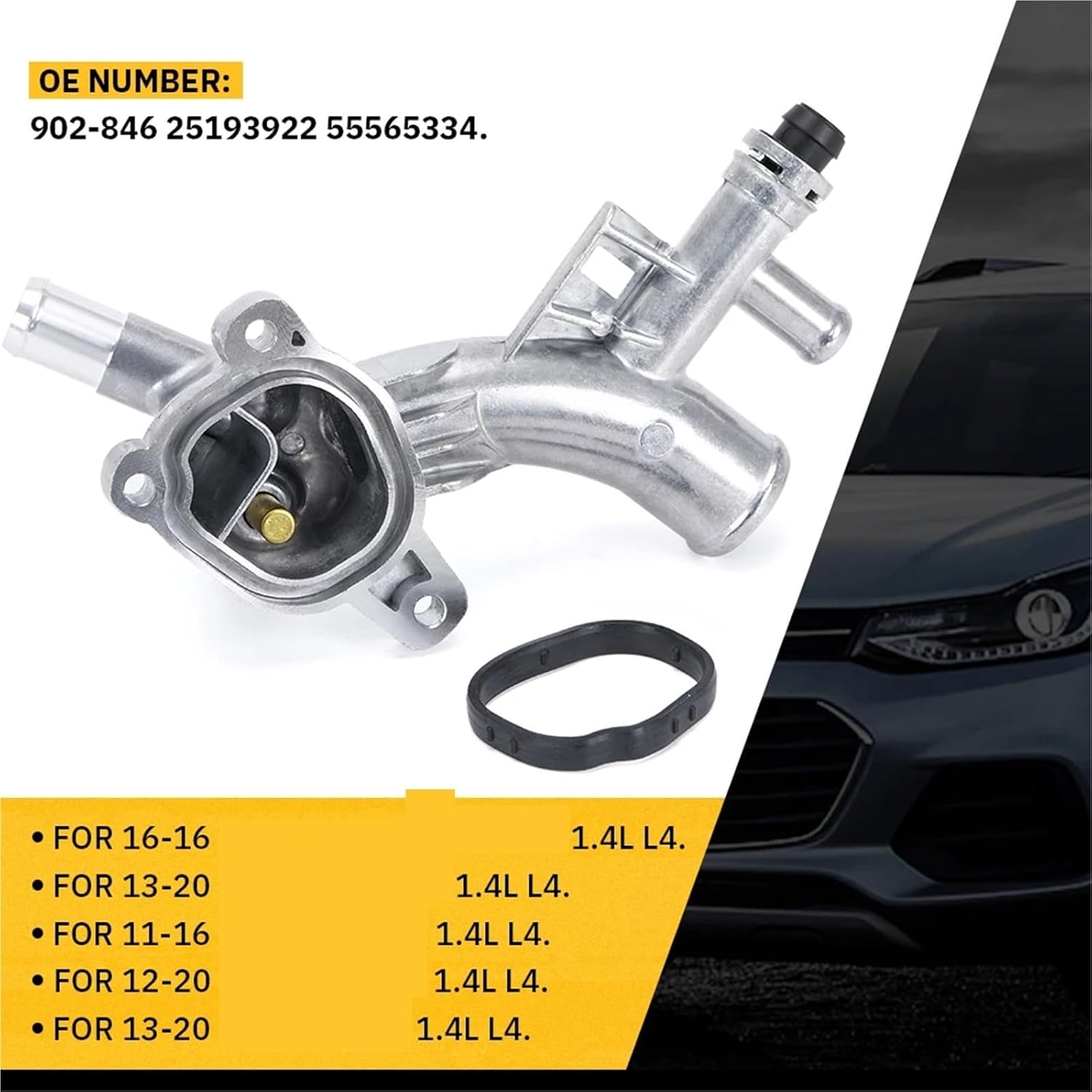 25193922 Car Thermostat Housing Engine Coolant Water Pump Outlet Compatible with Cruze Sonic Trax Buick Encore 55565334