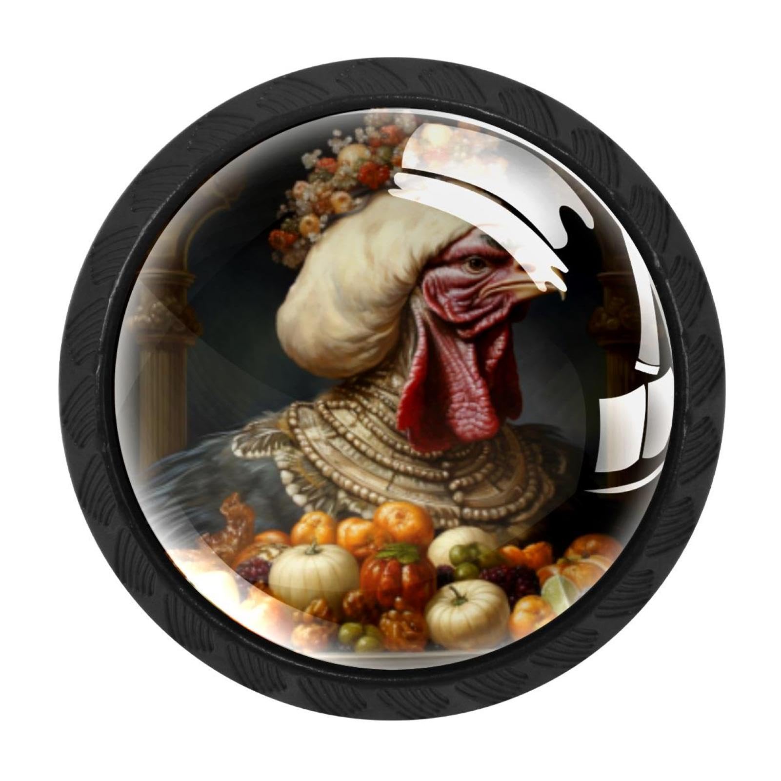CHENZZZZ 4 Pack Thanksgiving Turkey Drawer Knob Cabinet Hardware
