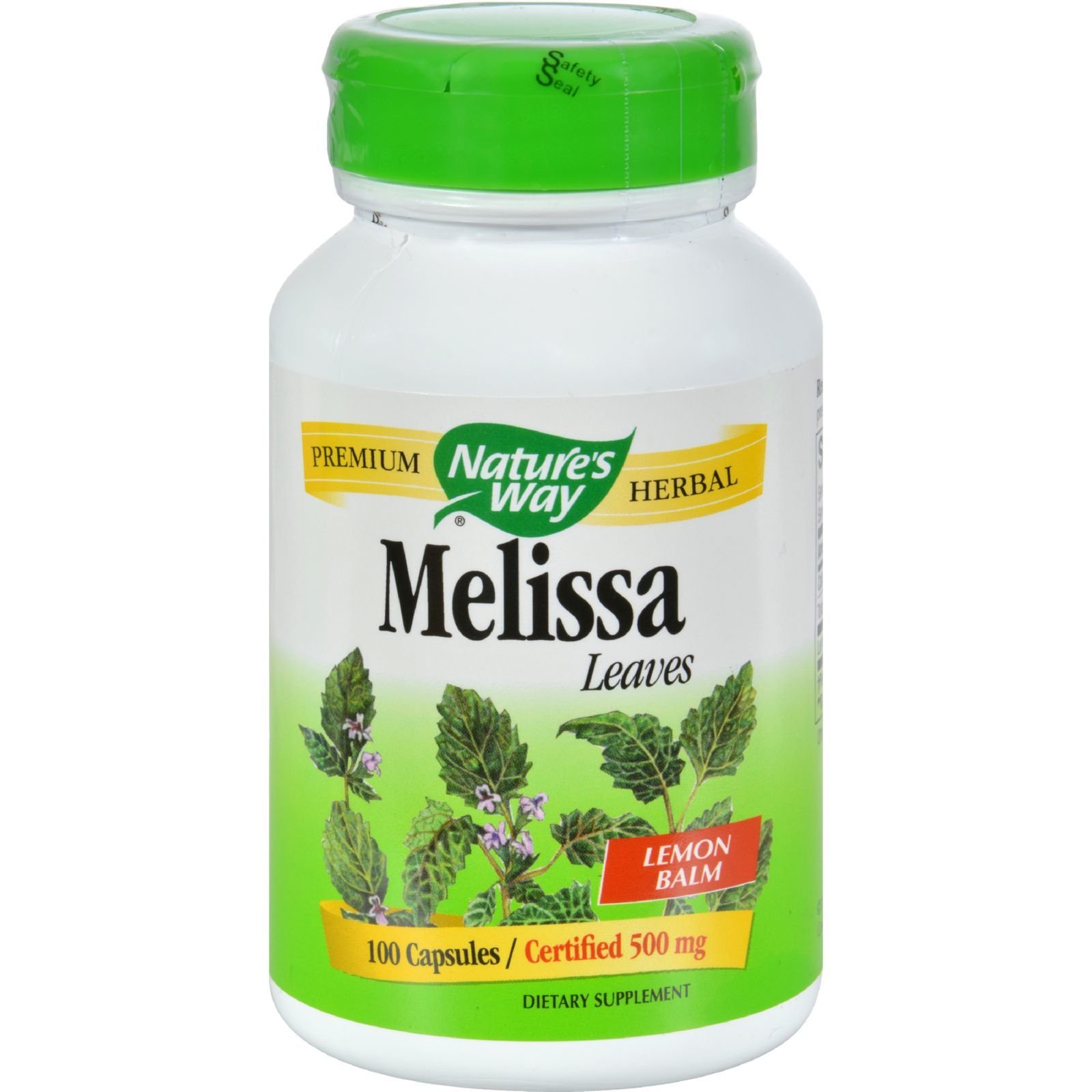 Melissa Lemon Balm Leaf - 100 Vegetarian Capsules
