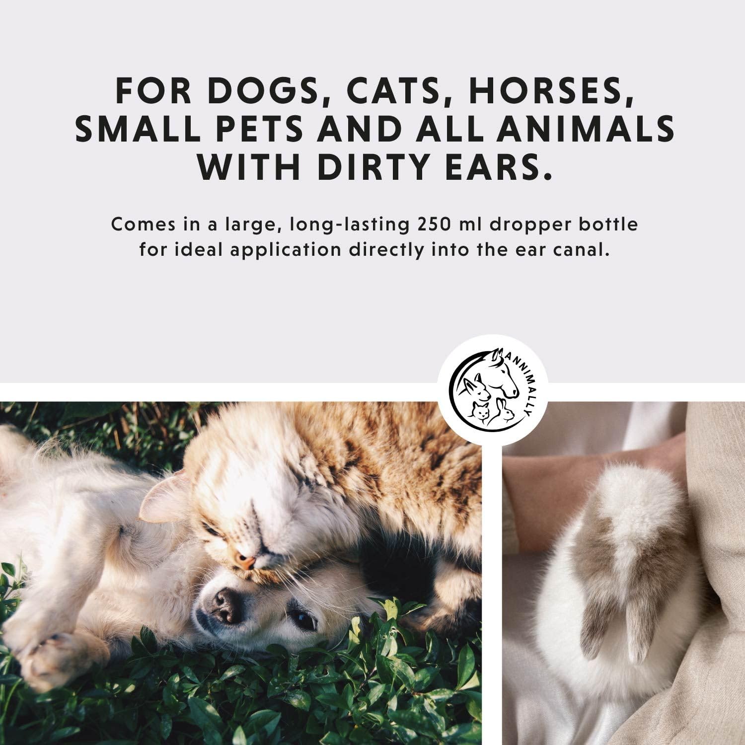 Annimally Dog ear cleaner & cat ear cleaner 250 ml, Natural dog ear drops with chamomile, calendula & propolis - Image 3