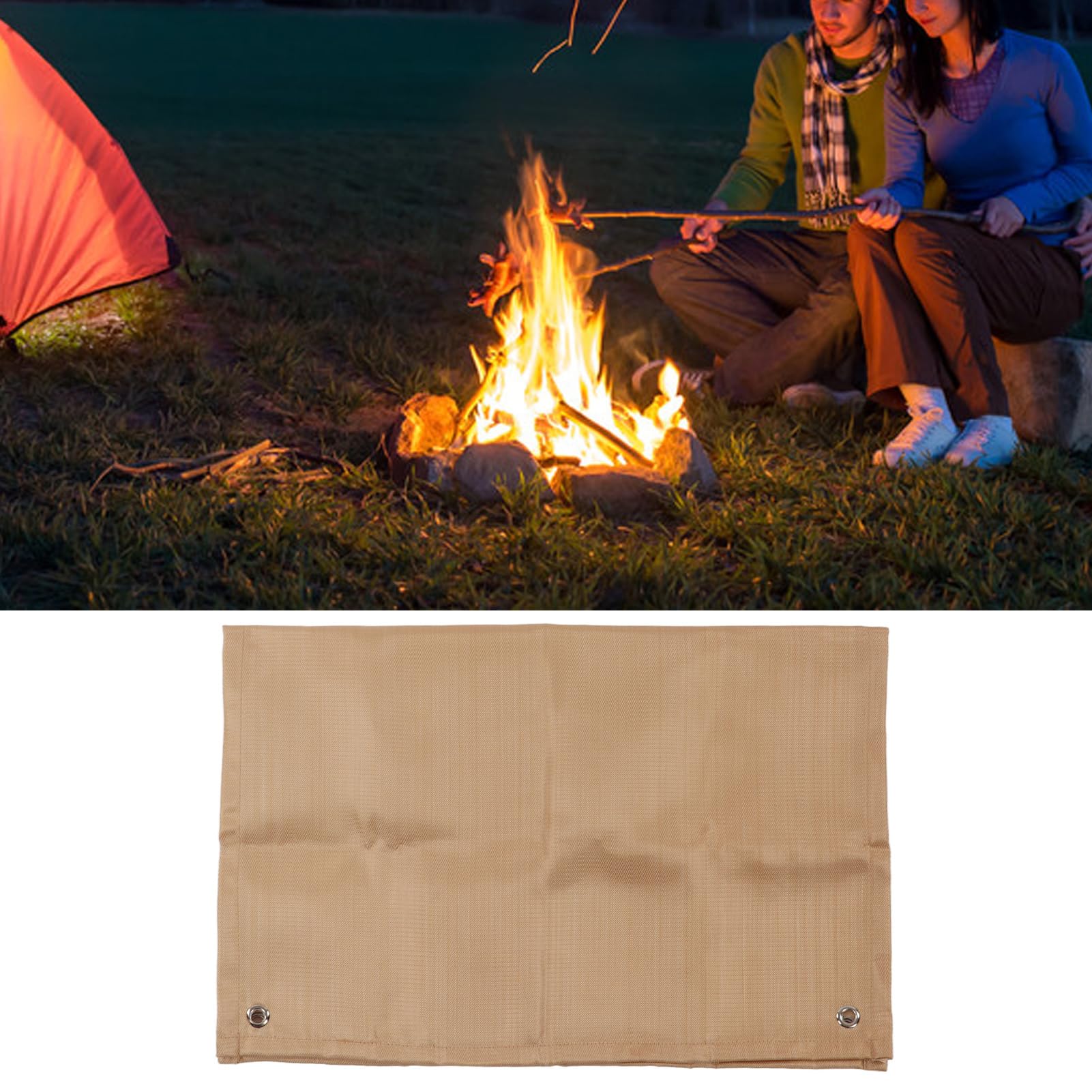 Leapiture Flame Retardant Cloth Enduring Fire Resistant Mat Camping Heat Protector Cloth Emergency Fire Retardant Blanket for Outdoor Camping Barbecue (60 * 80 cm)