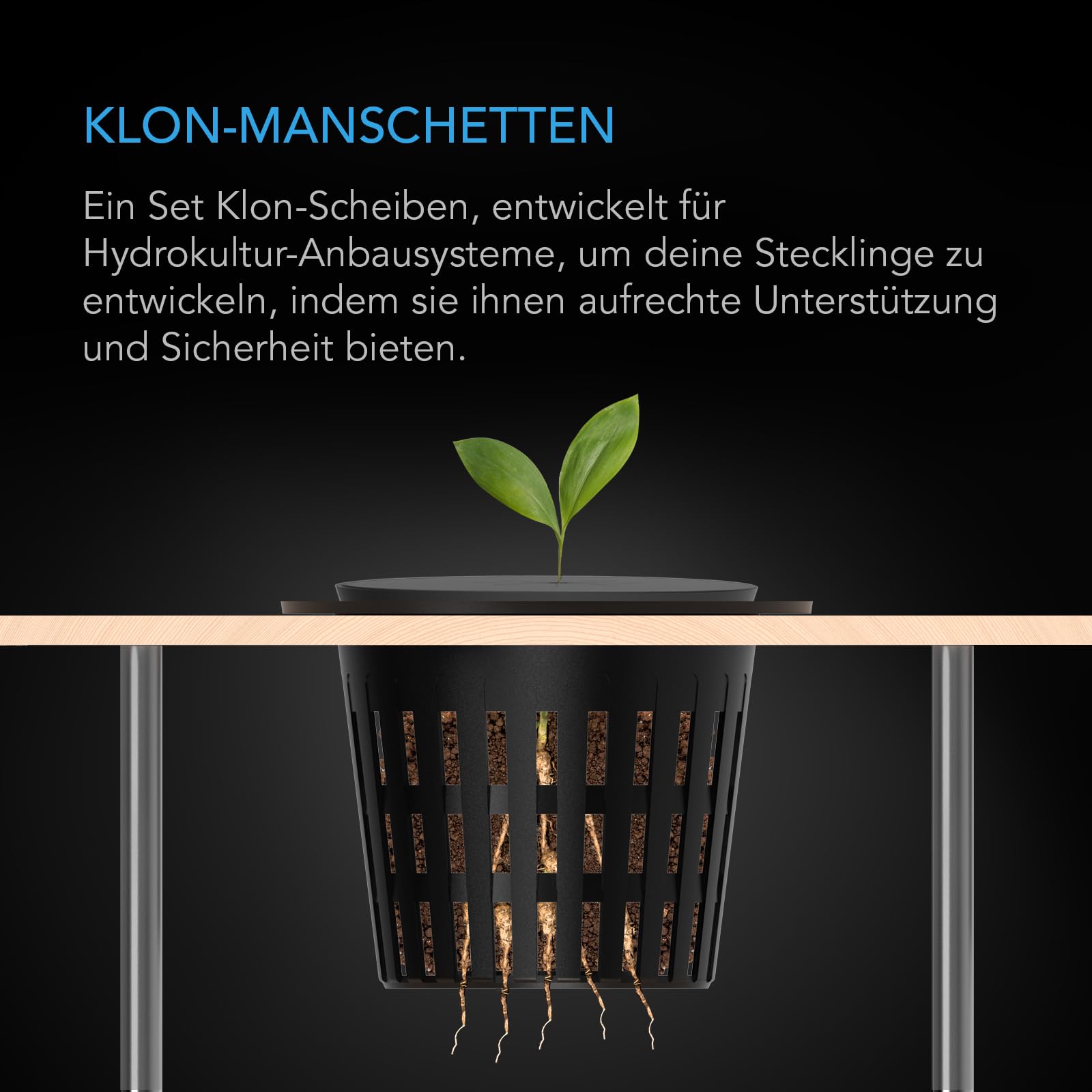AC Infinity Clone Collar 100-mm, Cloner-Einsätze mit 8-Speichen-Design, 50-Pack – passend für Netztöpfe in Hydroponik-Growsystemen, Aeroponik, Cloning-Maschinen und Home Growing