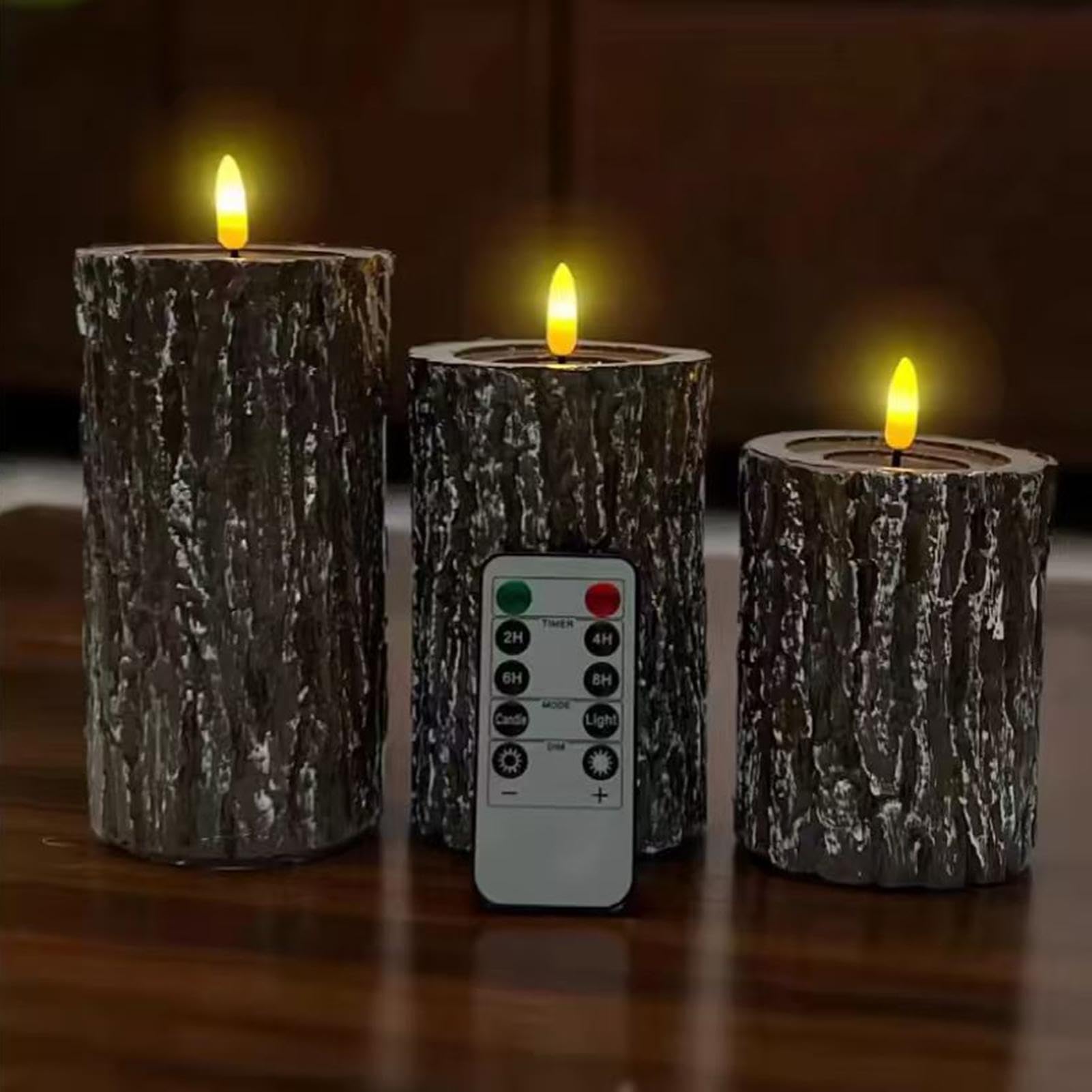 Bougies à Pile avec Effet Flamme Lot de 3 LED Bougies Décoratives en Forme