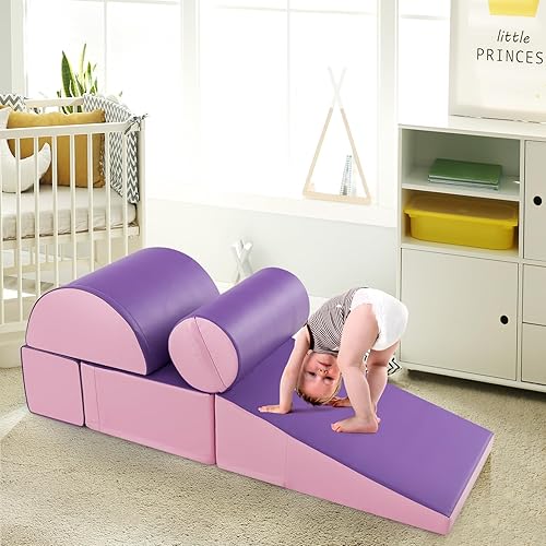 Miniatura 2 de Costzon 5 juguetes de escalada para niños pequeños, estructura de juego de bloques de espuma suave, escaladores para el desarrollo infantil,