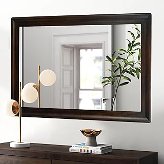 CULER Rustic Wood Wall Mirror for Bathroom,Rectangle Large 30 x 40 inch ...