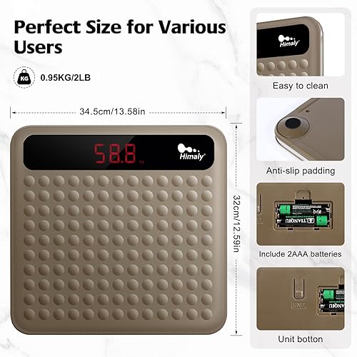 Miniatura 4 de himaly Báscula digital de peso corporal, báscula de baño con tecnología Step-On, báscula de medición de alta precisión con gran plataforma de