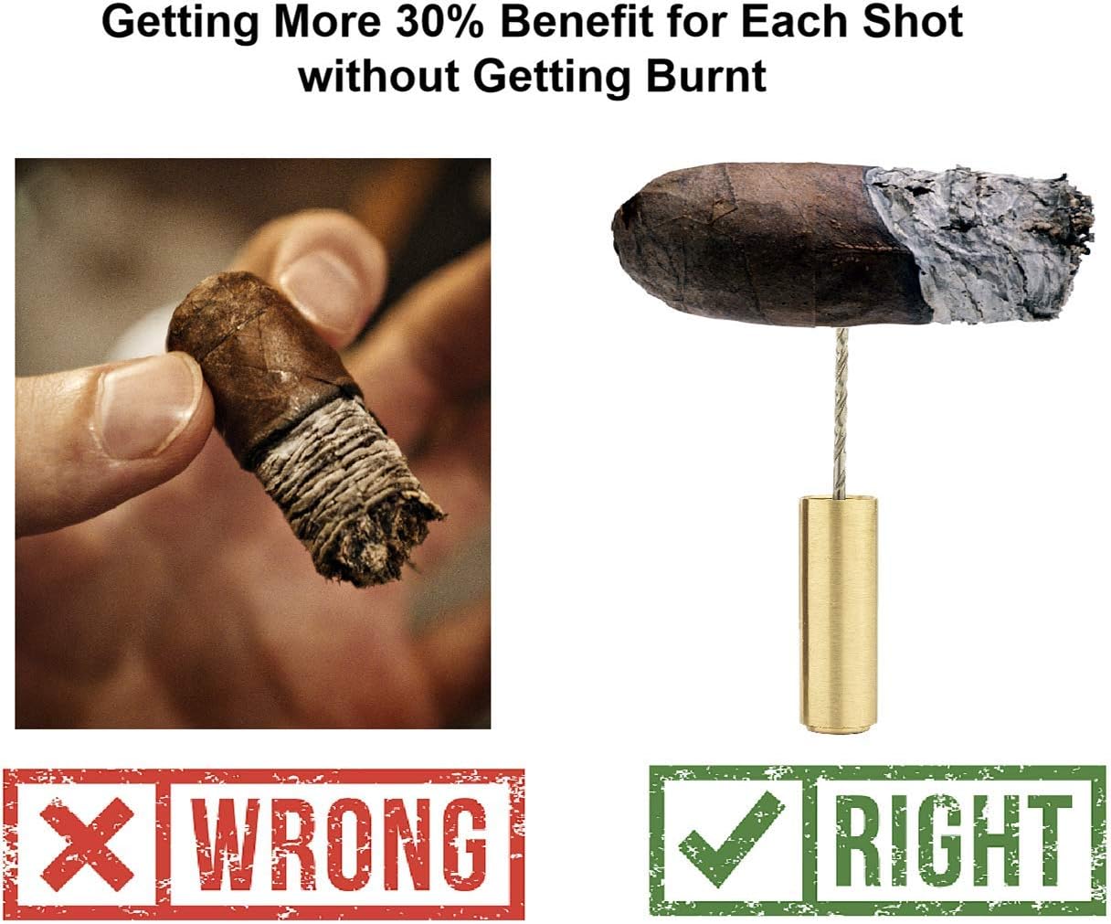 Cigar Draw Enhancer Tool MOYODOR Travel Cigar Draw with Wooden Case,Getting More 30% Benefit for Each Shot. (Simple) 6 inch